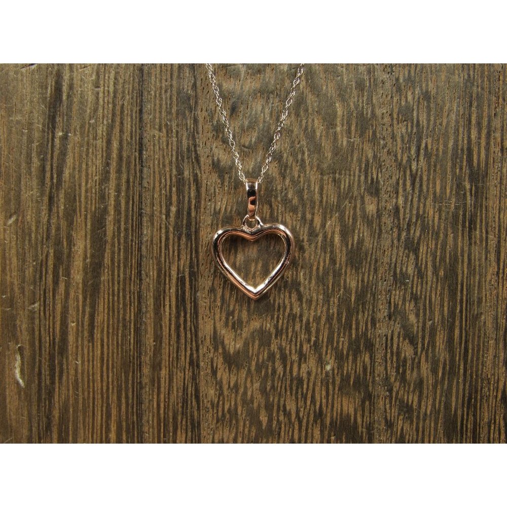 18 Inch Gold Over Sterling Silver Small Heart Love Pendant Necklace